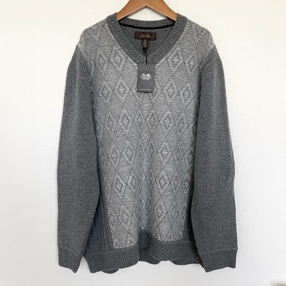 TASSO ELLA cashmere wool sweater grey heavy warm - Picture 1 of 7